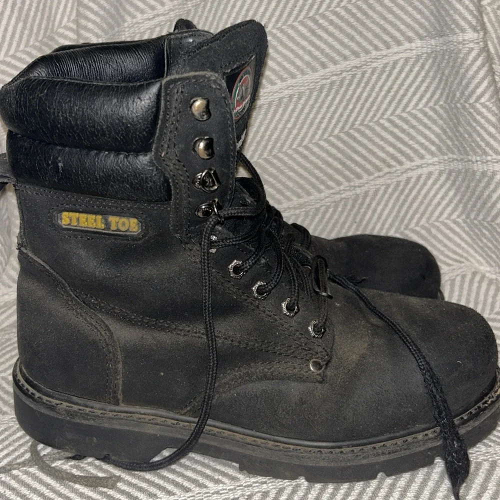 Brahma Mens Iron Tough‎ Steel Toe Work Boots 10XW Thinsulate Black